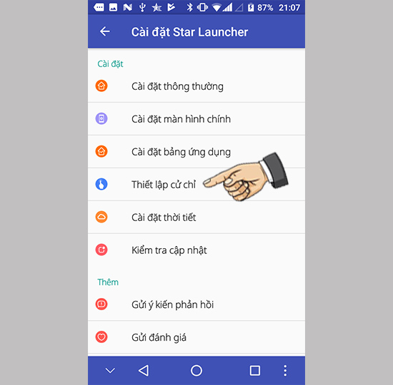 Vào cử chỉ